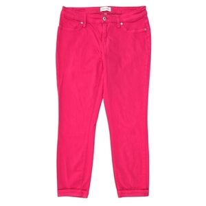 Lila Ryan Virtual Hot Pink Cropped Jeans Rolled Cuffs Barbiecore Vibrant